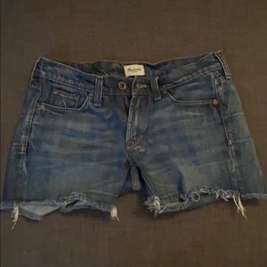 Madewell perfect denim cutoffs size 27